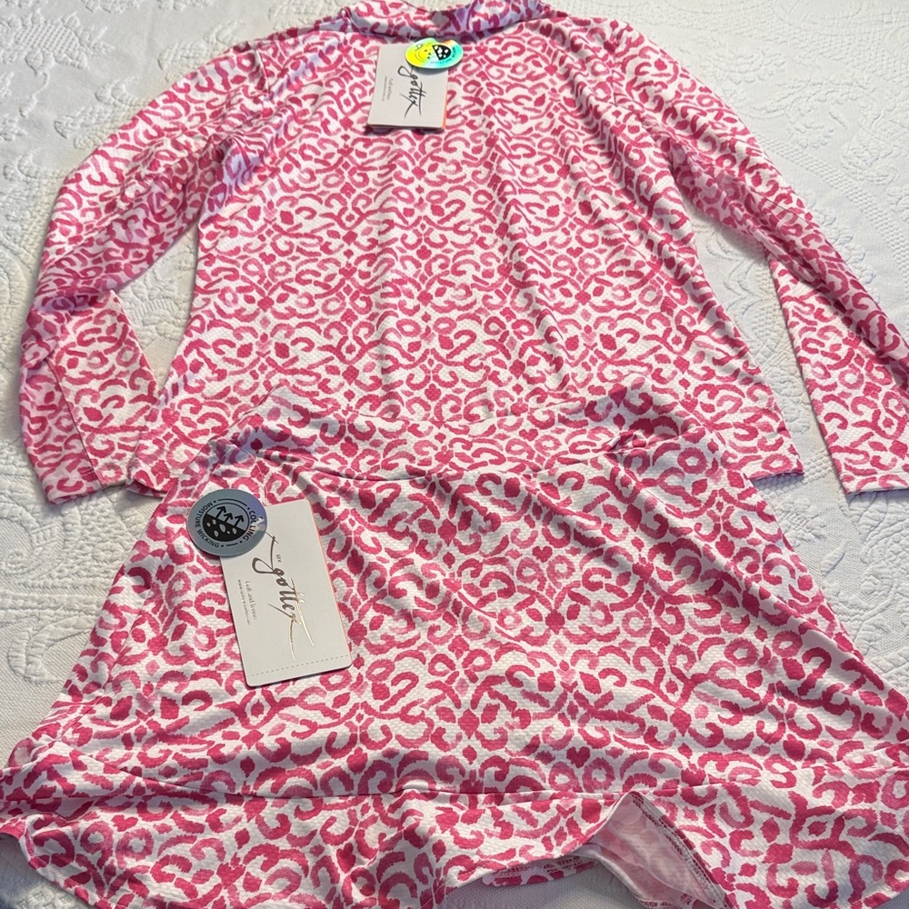 Two piece NWT Gottex tennis or golf set, squirt, and rashguard, extra small